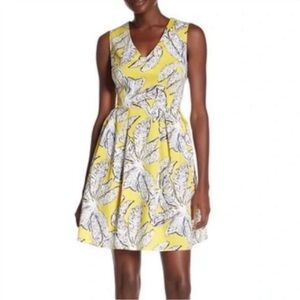 Anthropologie MelloDay Palm Floral Sleeveless Dress size M